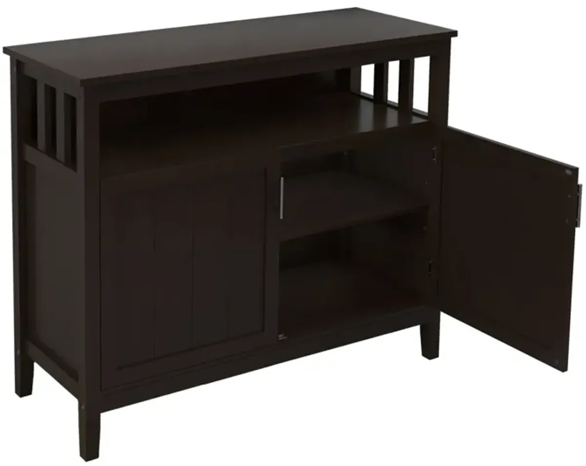 Kitchen Storage Sideboard And Buffet Server Cabinet-Brown