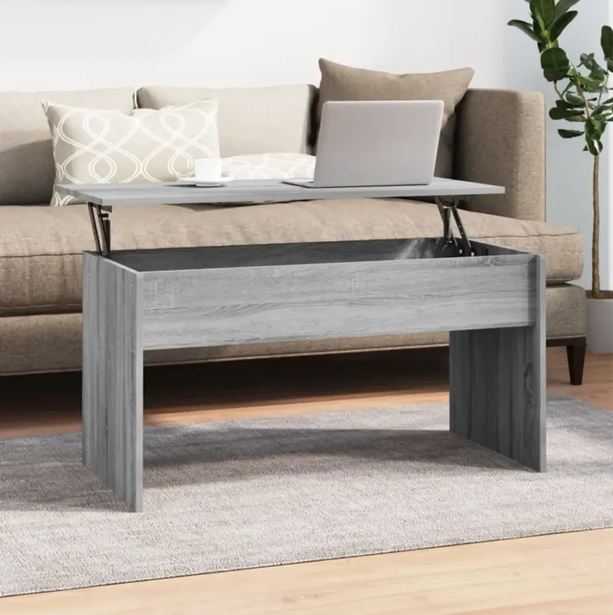 vidaXL Coffee Table Gray Sonoma 40.2"x19.9"x20.7" Engineered Wood