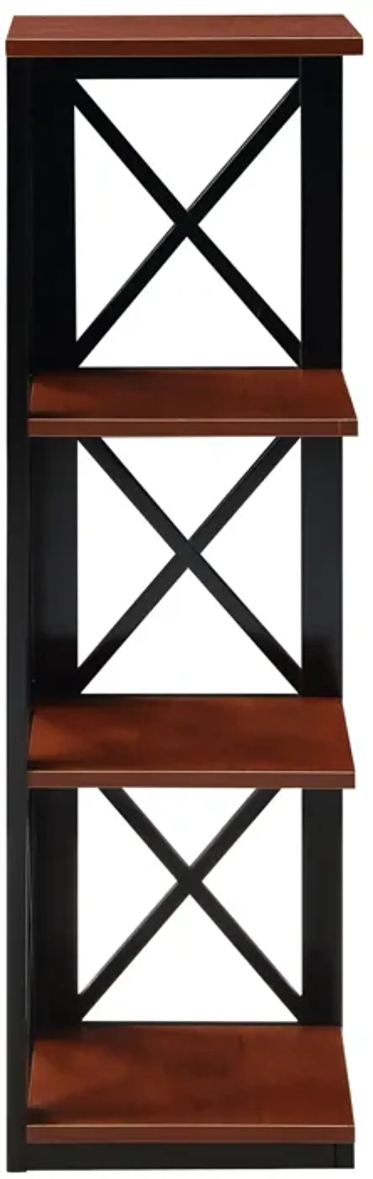 Convenience Concepts Oxford 3 Tier Corner Bookcase, Cherry / Black