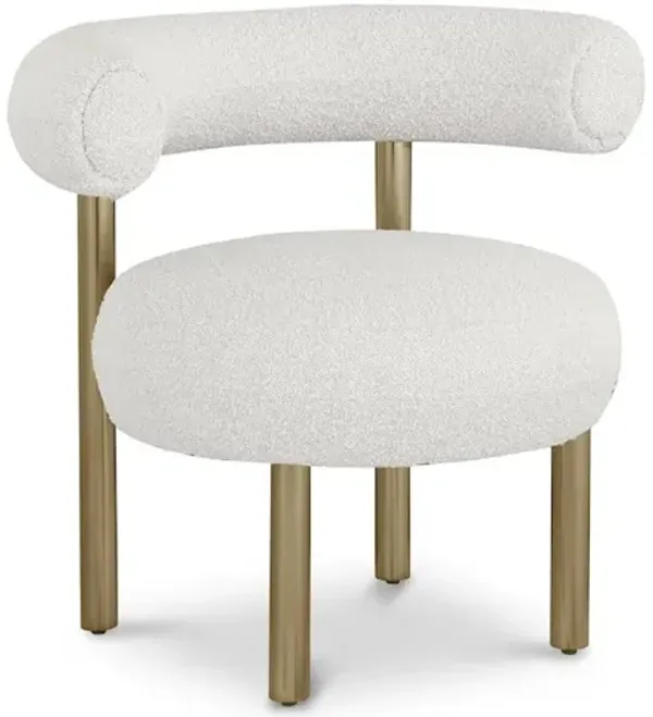Meridian Furniture Bordeaux Cream Boucle Fabric Accent Chair