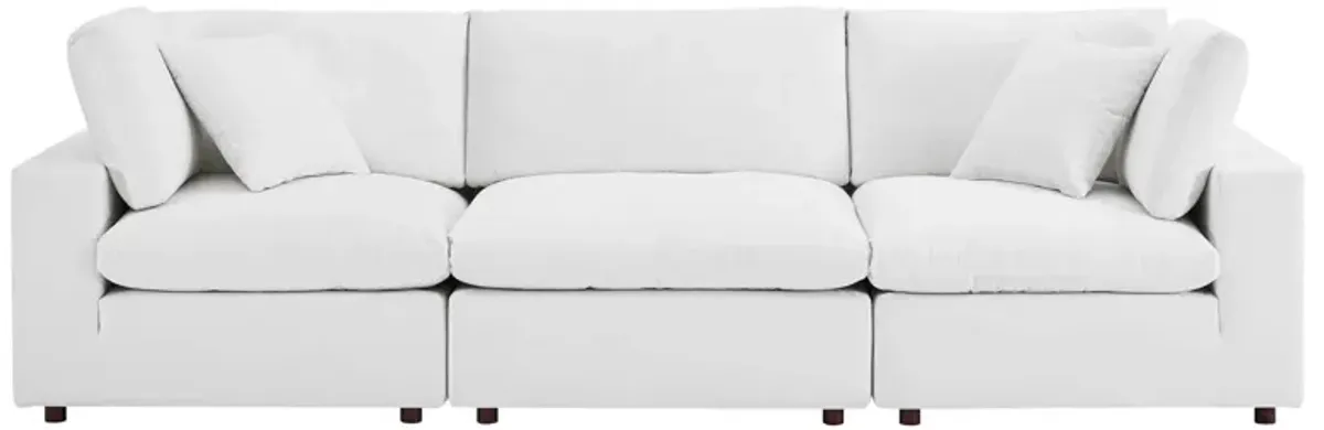 Commix Down Filled Overstuffed Performance Velvet 3-Seater Sofa