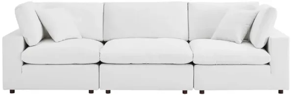 Commix Down Filled Overstuffed Performance Velvet 3-Seater Sofa