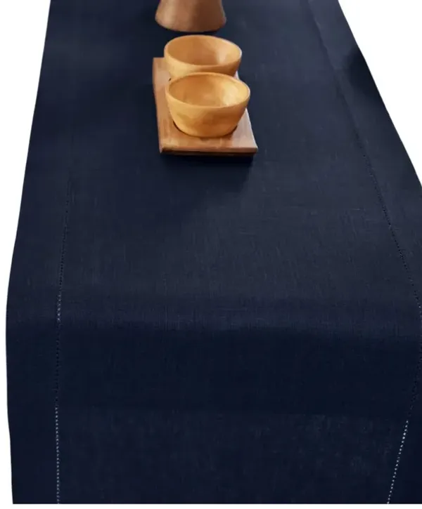 Solino Home 100% Pure Linen Table Runner - Medium Weight Hemstitch
