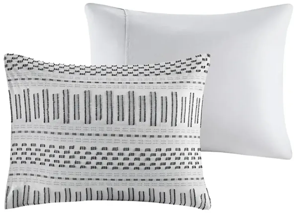 Gracie Mills Donny Geometric Cotton Jacquard Comforter Mini Set - California King