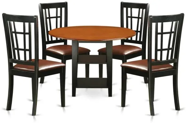 East West Furniture Dining Room Set Black & Cherry