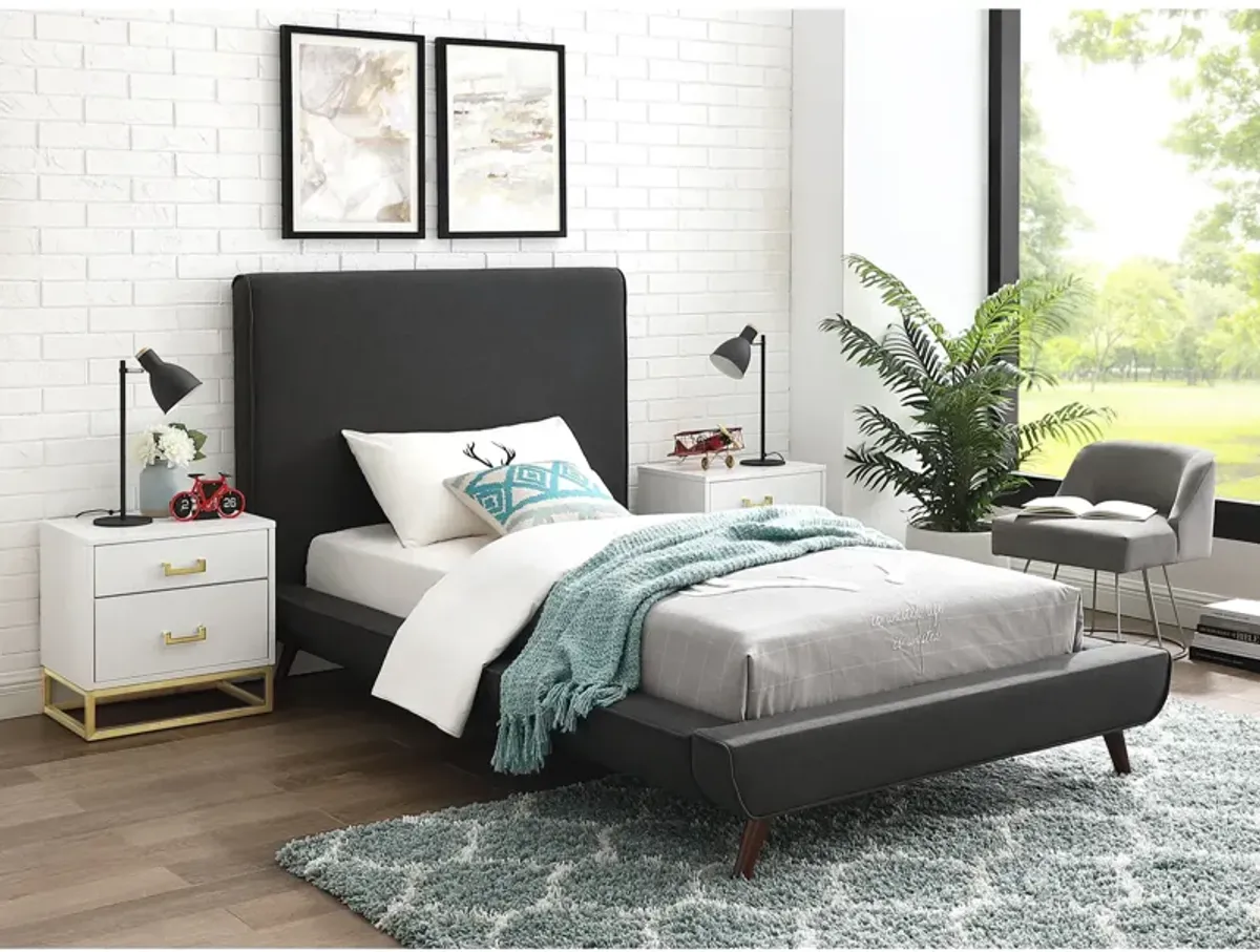 Loft Lyfe Eliezer Linen Upholstered Platform Bed