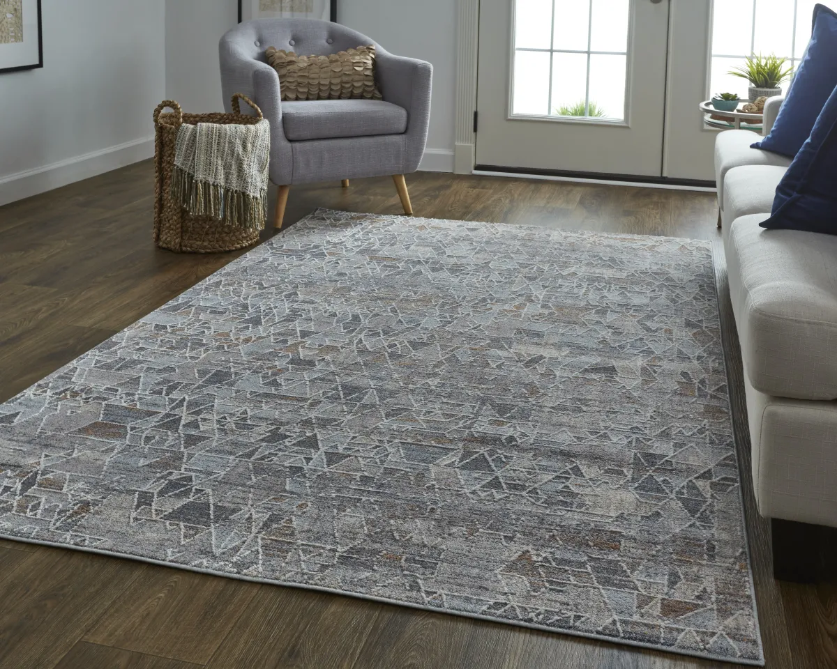 Francisco 39CZF Gray/Blue/Orange 6'7" x 9'4" Rug