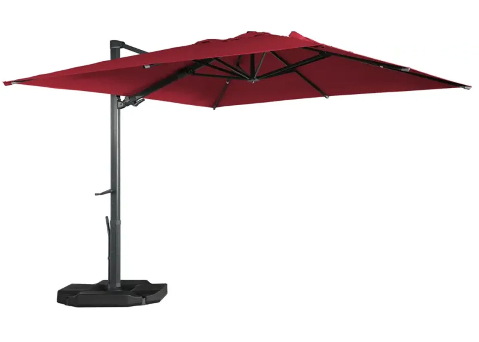 MONDAWE 13ft Square Cantilever Patio Umbrella with Tilt and Based for Outdoor Shade