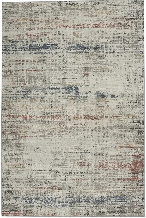 Rustic Textures RUS14 Light Gray/Multicolor 3'11" x 5'11" Rug