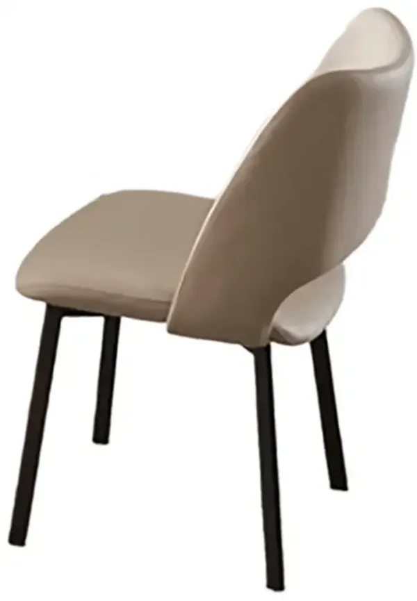 Hem 22 Inch Dining Chair Set of 2, Beige Faux Leather, Armless Open Back - Benzara