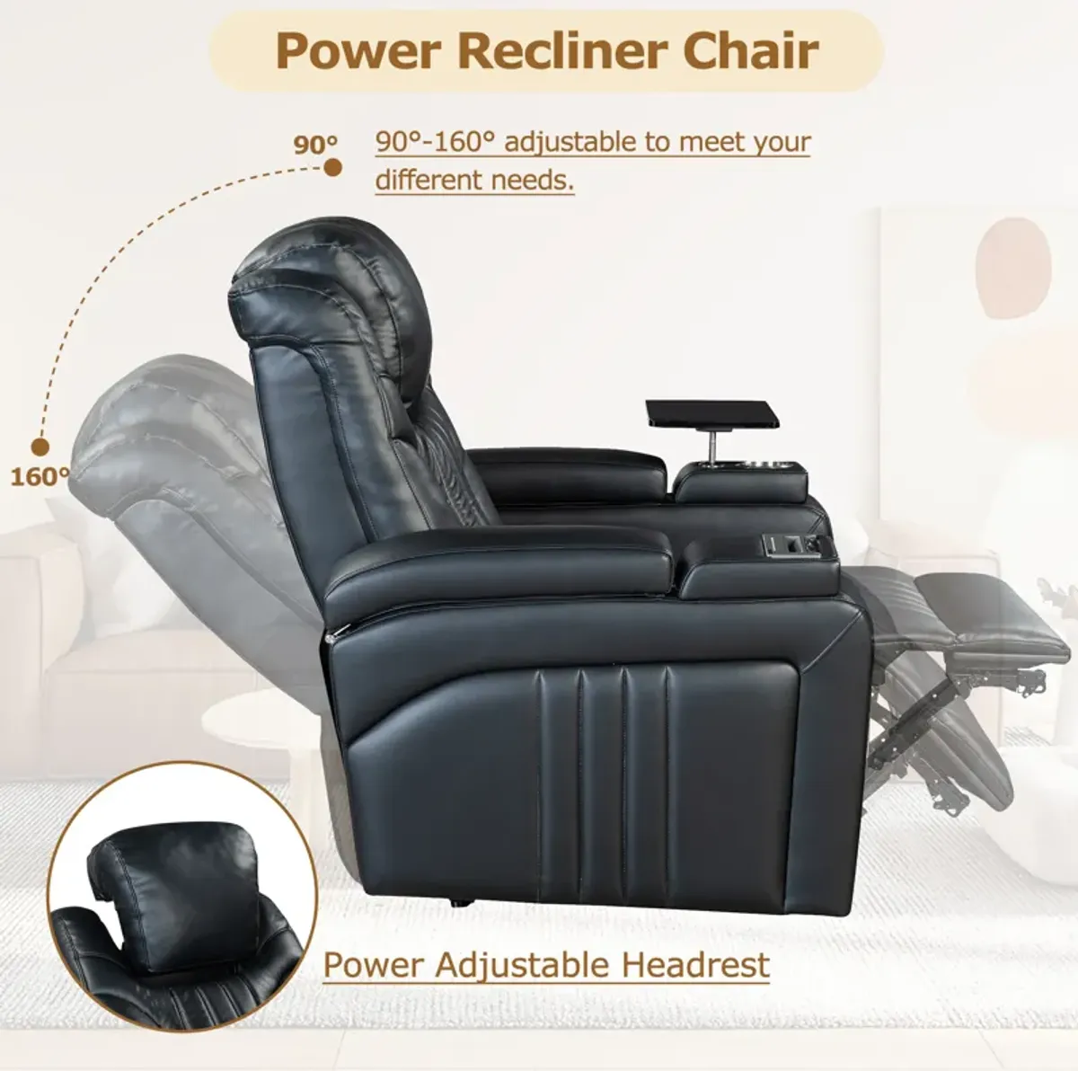 Merax PU Leather Power Recliner Chair