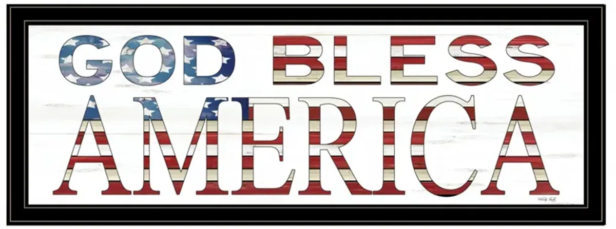 God Bless America 6 Black Framed Print Wall Art