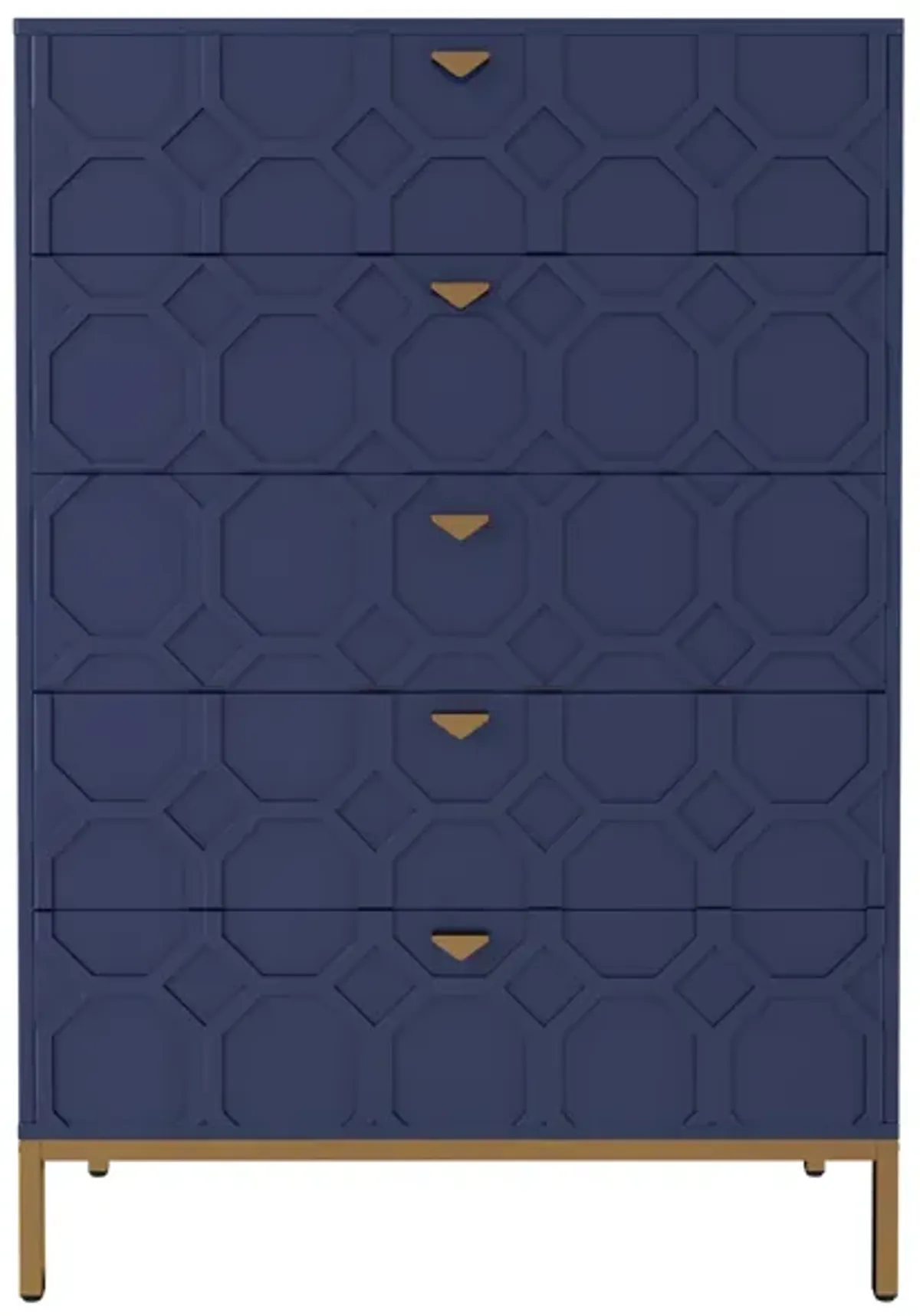 Clihome Wooden 5-Drawer Storage Cabinet Table