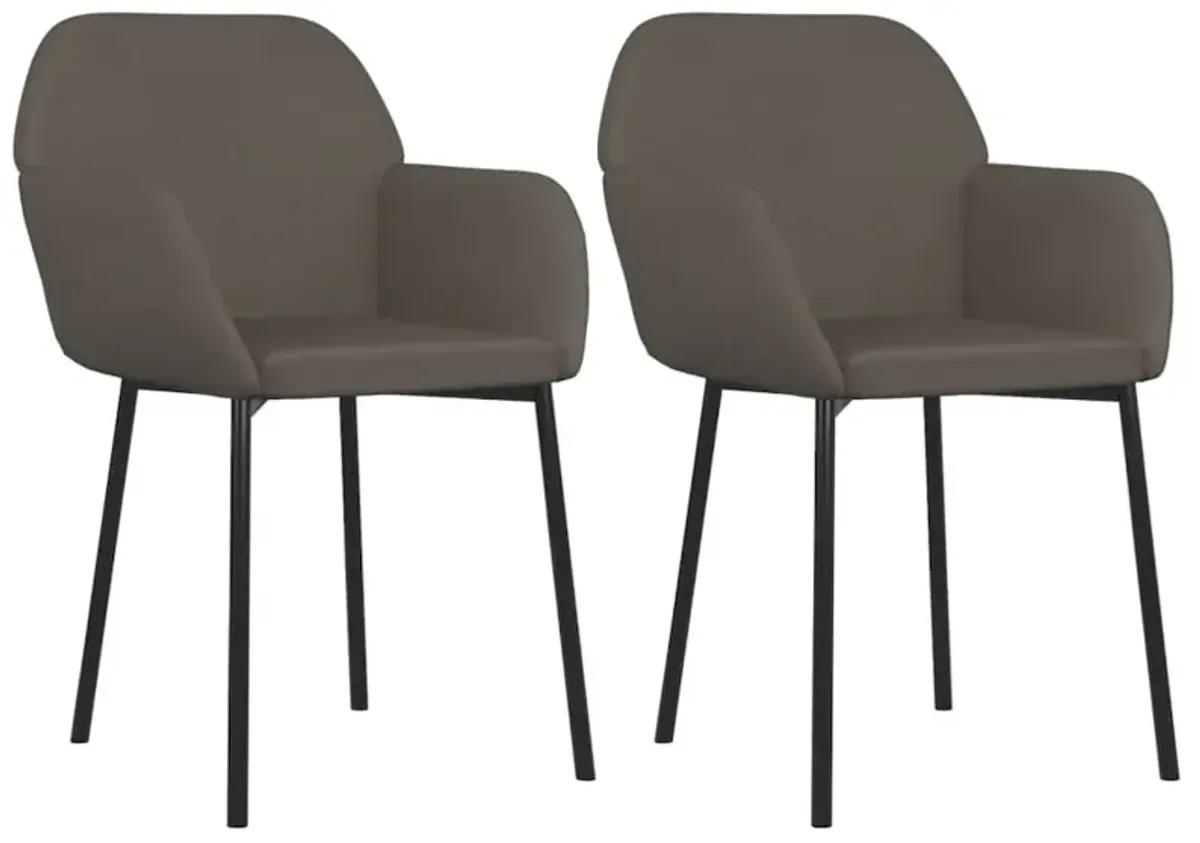 Dining Chairs 2 pcs Dark Gray Velvet