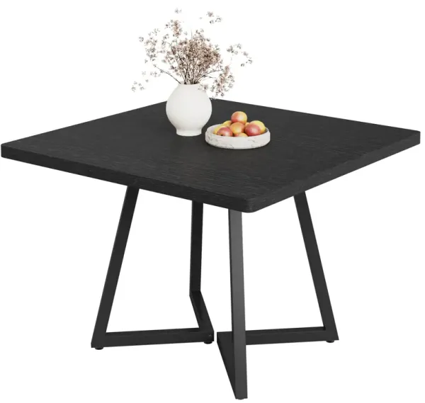 Tribesigns Square Dining Table for 2, 31.5" Industrial Dinner Table with Metal Base, Kitchen Table for Dining Room, Small Space, Apartment