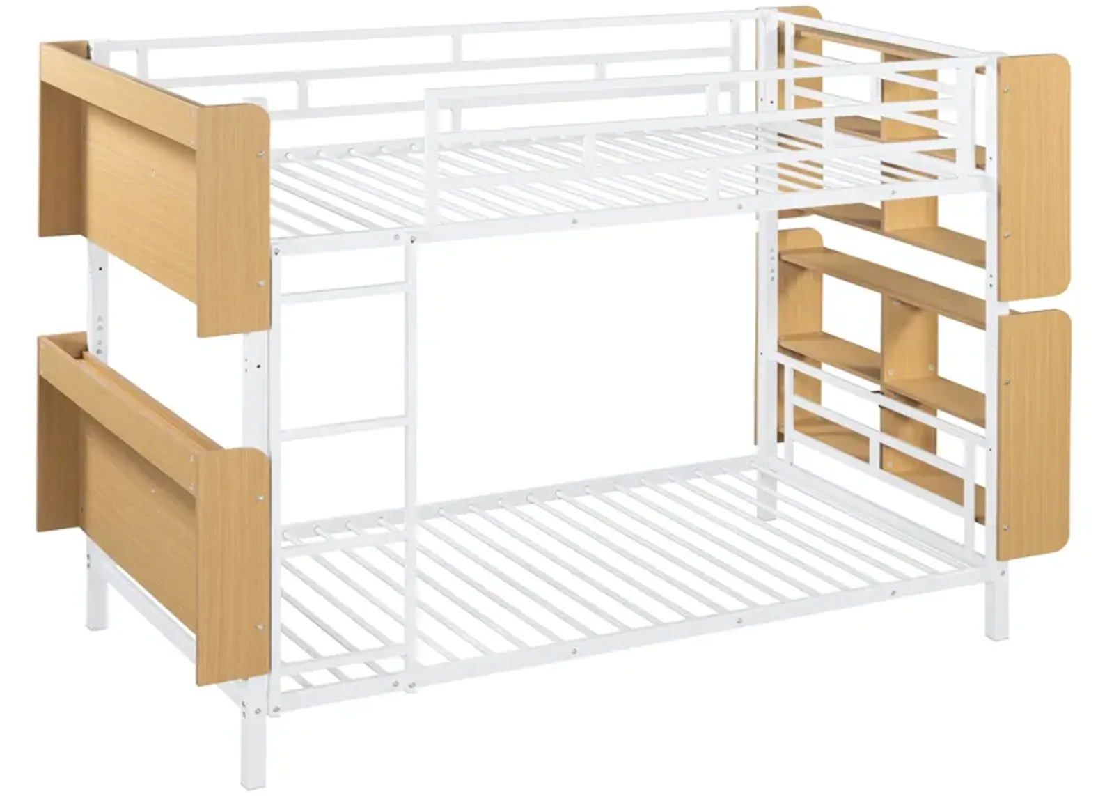 Merax Bunk Bed with Ladder and Full-Length Guardrail