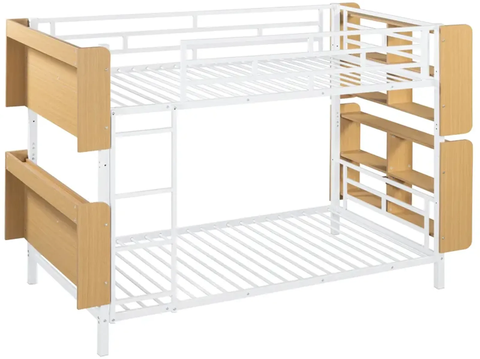 Merax Bunk Bed with Ladder and Full-Length Guardrail