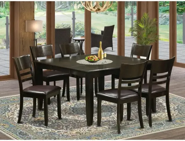 7 Pc Dining set-Dinette Table with Leaf and 6 Kitchen Chairs.