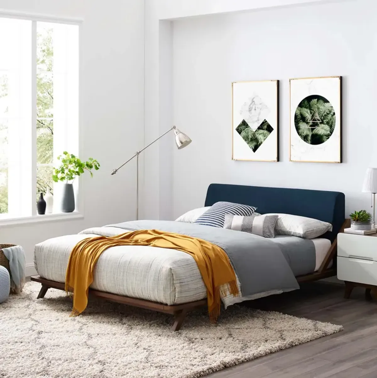 Modway - Luella Queen Upholstered Fabric Platform Bed