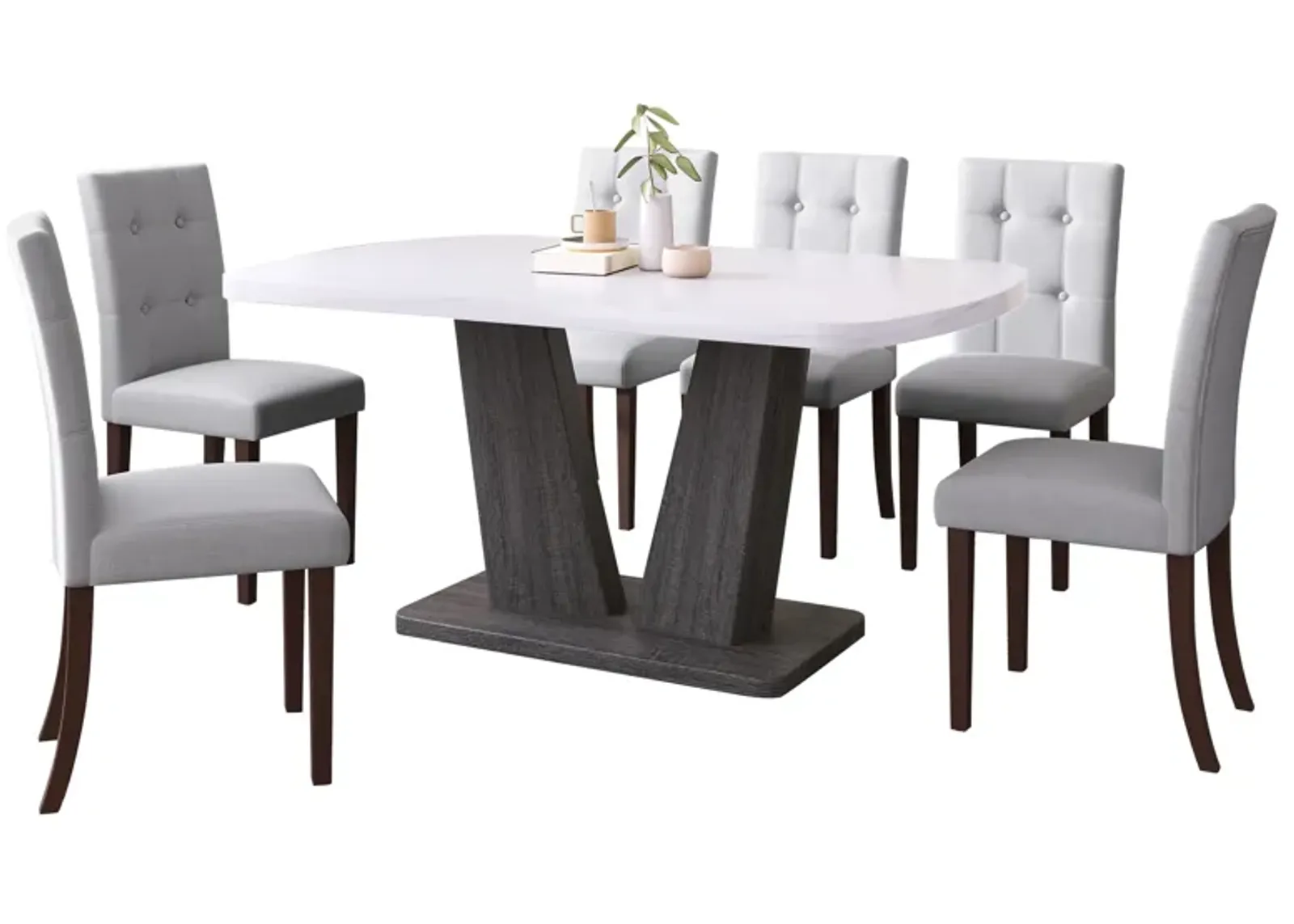 Merax 7 Pieces Dining Table Chairs Set