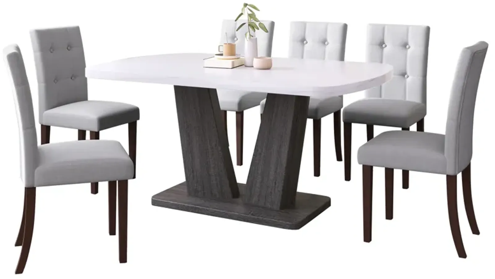 Merax 7 Pieces Dining Table Chairs Set