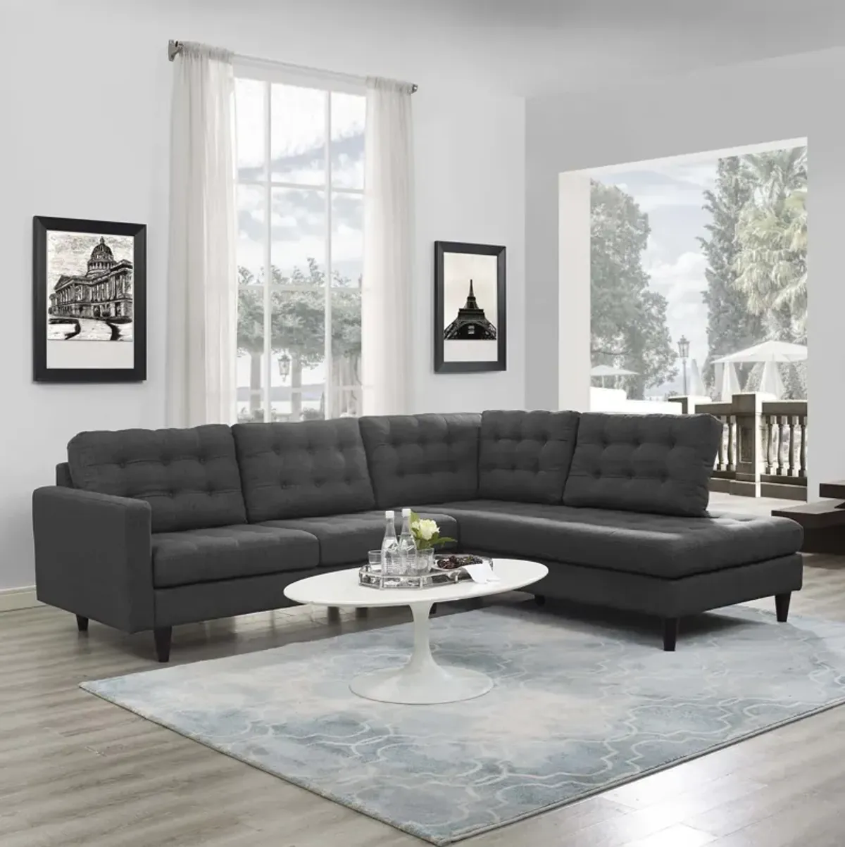 Ashton Upholstered Fabric Sectional Sofa