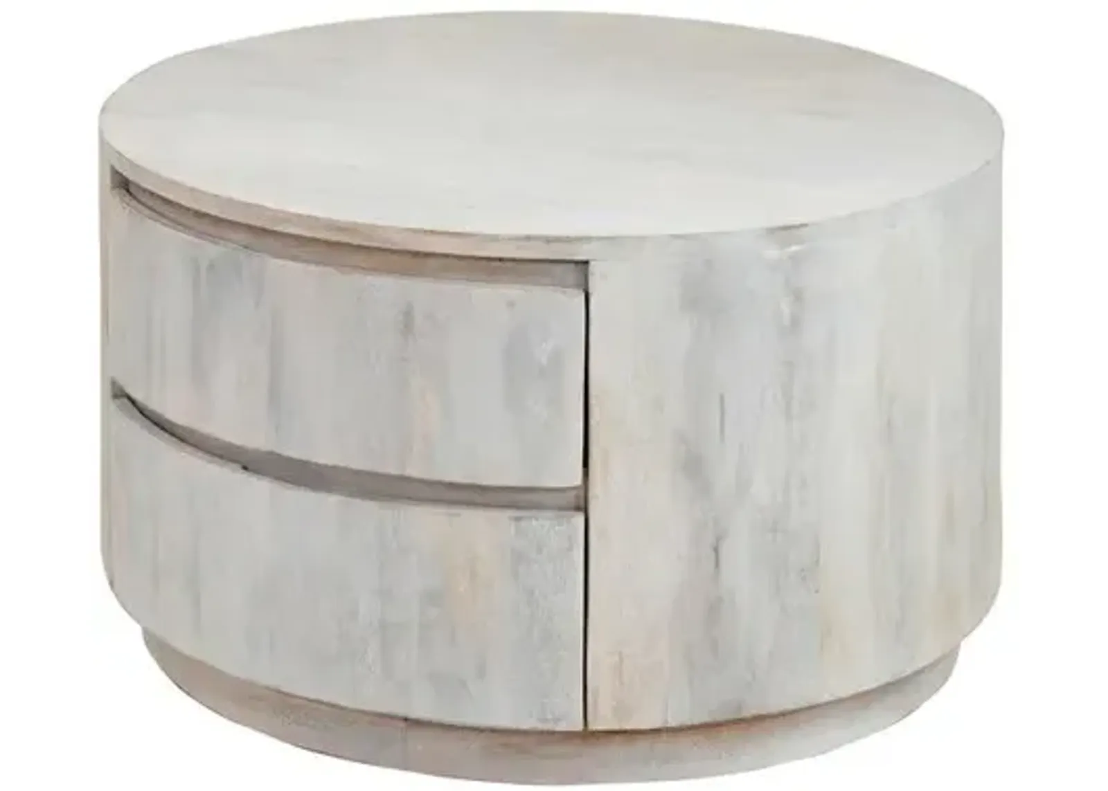 Carolina Living Christa 2-Drawer 30 Round Coffee Table - Whitewash