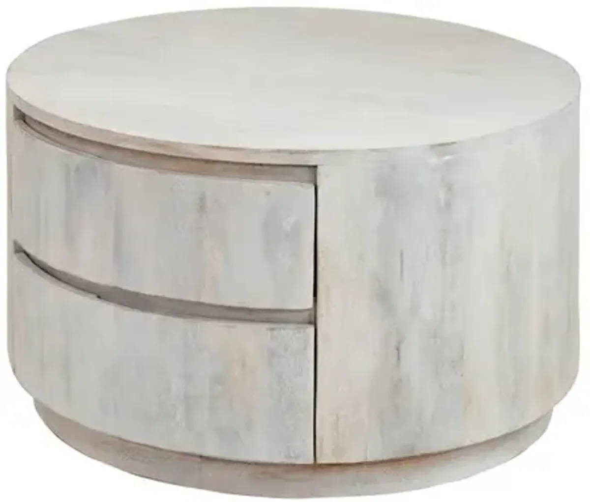 Carolina Living Christa 2-Drawer 30 Round Coffee Table - Whitewash