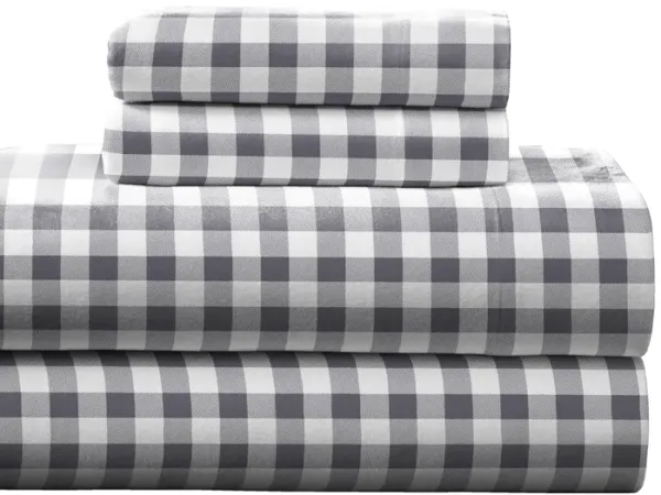 Pointehaven 180 GSM 100% Cotton Northwoods Printed Flannel Deep Pocket 4 pc Sheet Set, California King