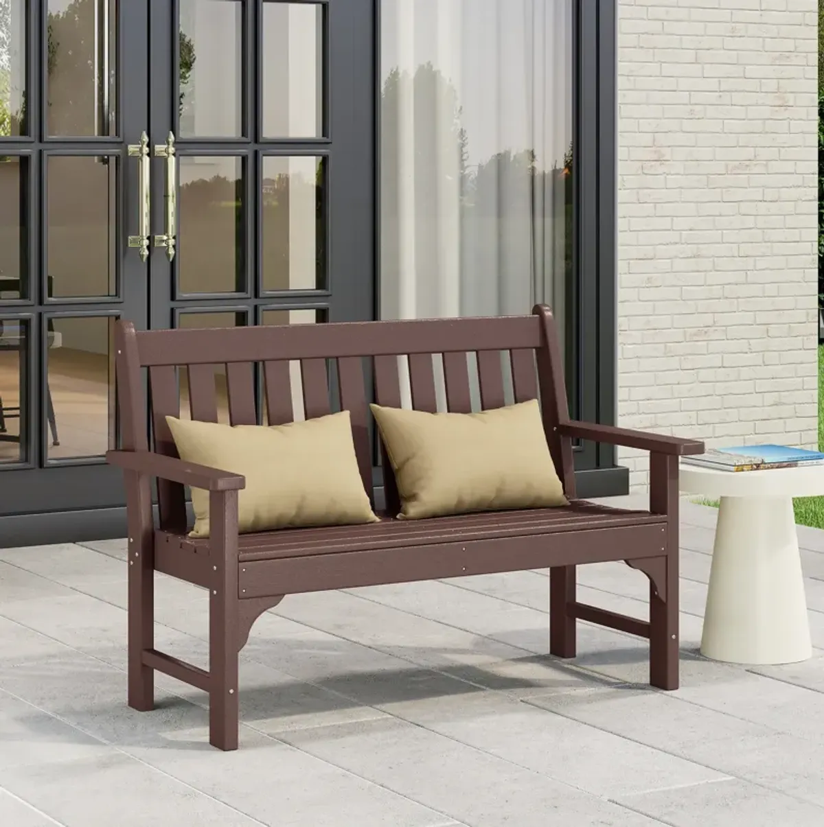 WestinTrends Outdoor 2-Person All-Weather HDPE Front Porch Garden Bench