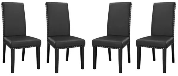 Parcel Dining Side Chair Vinyl Set of 4-Benzara