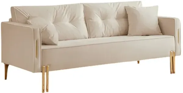 Luxury Modern Upholstered Sofa 3-Seater Couch with 2 Pillows for Living Room & Apartment