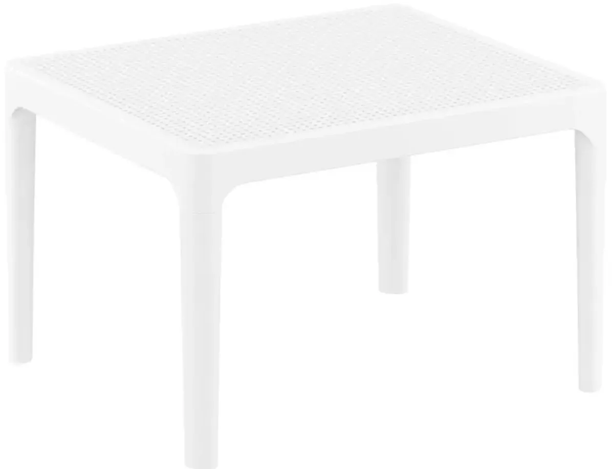 23.5" Black Rectangular Outdoor Patio Side Table