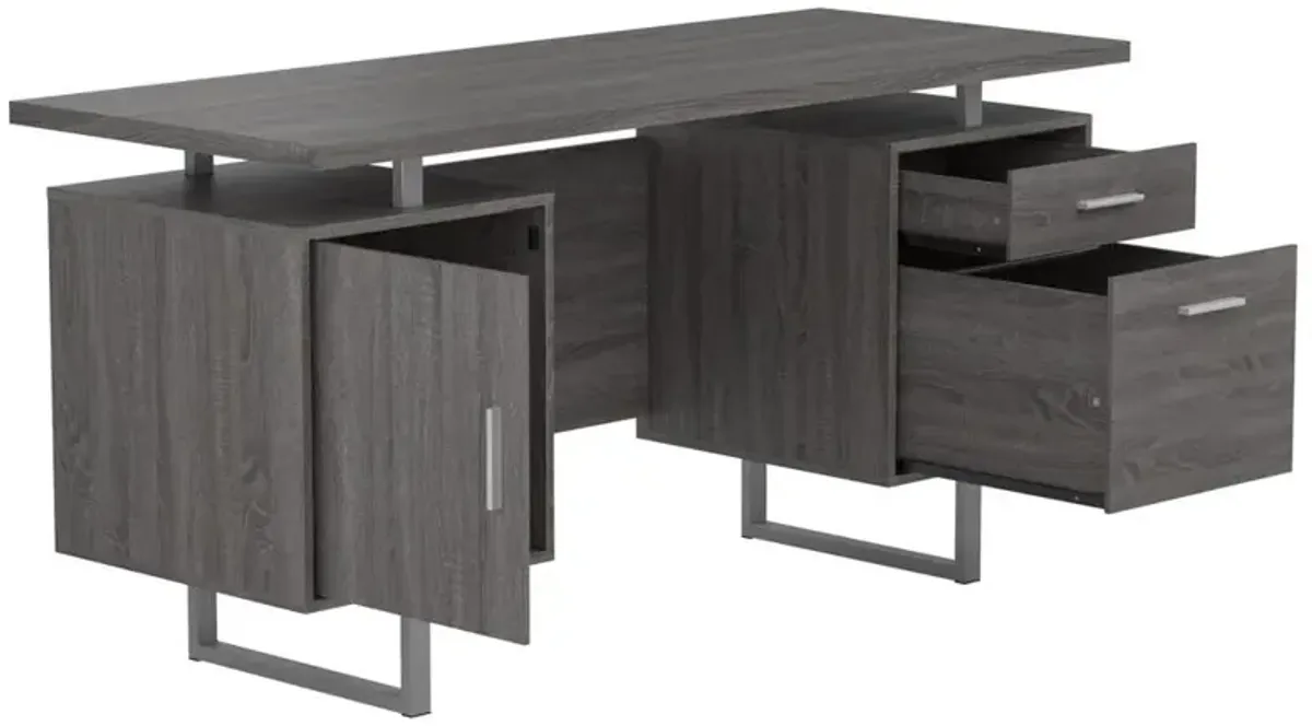 Lawtey Floating Top Office Desk Weathered Grey