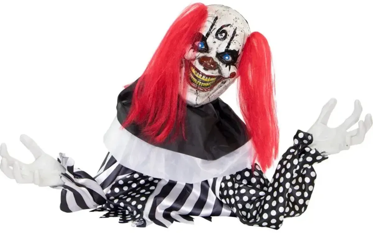 Haunted Hill Farm 18 Animated Black and White Clown Groundbreaker