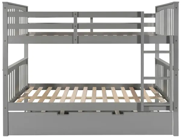 Merax Full over Full Bunk Bed with Twin Size Trundle and Ladder