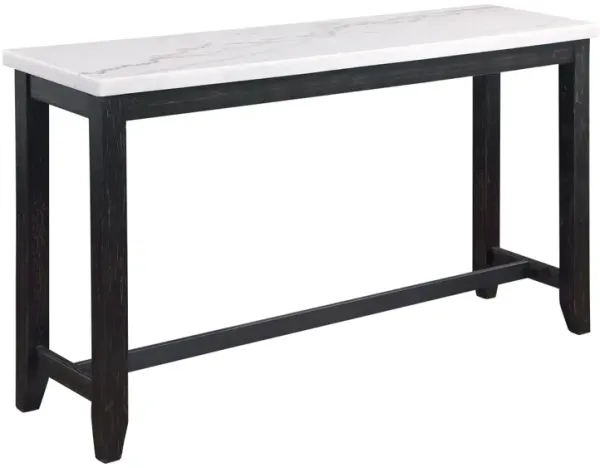 Counter Height Dining Table Set Black With Genuine Marble#40mm Top