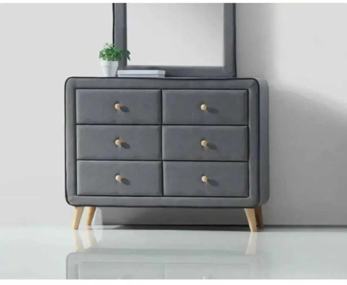 Valda Dresser In Light Gray Fabric