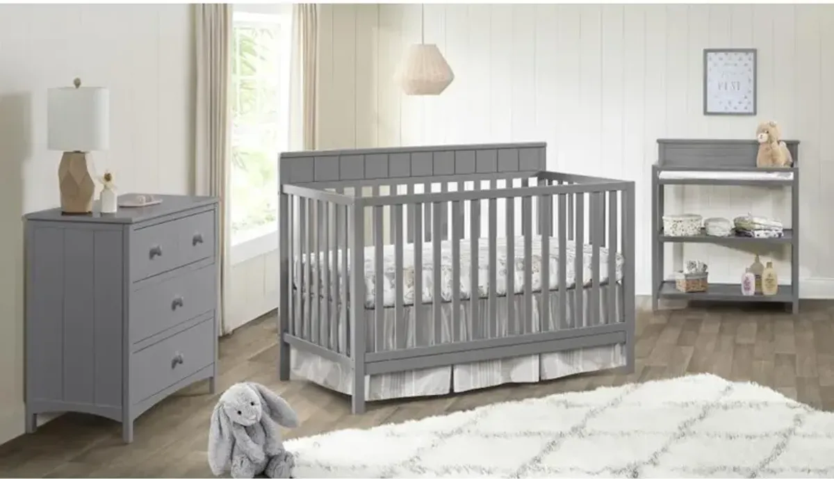 Oxford Baby Logan 4 In 1 Convertible Crib Dove Gray