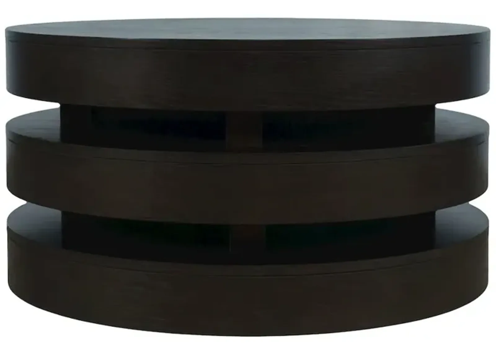 Jofran Brix Mid-Century Modern Floating Sculpture Round Layered Coffee Table