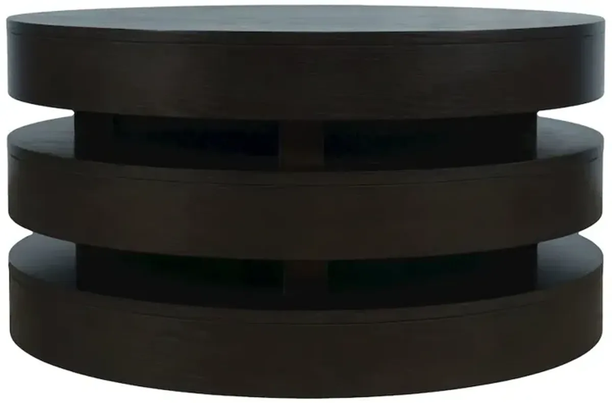 Jofran Brix Mid-Century Modern Floating Sculpture Round Layered Coffee Table