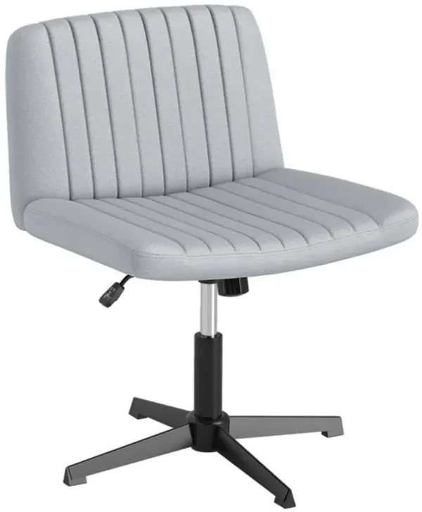 Armless Criss Cross Swivel Desk Chair – No Wheels, Wide Seat for Cross-Legged Sitting