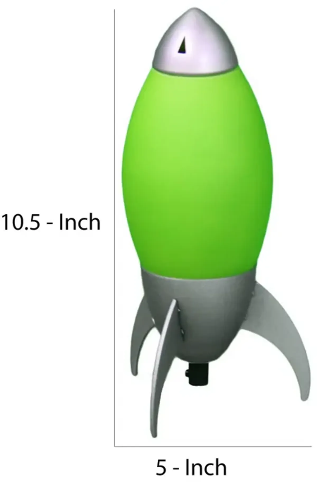 Kid Table Lamp with Rocket Design Silhouette, Green-Benzara