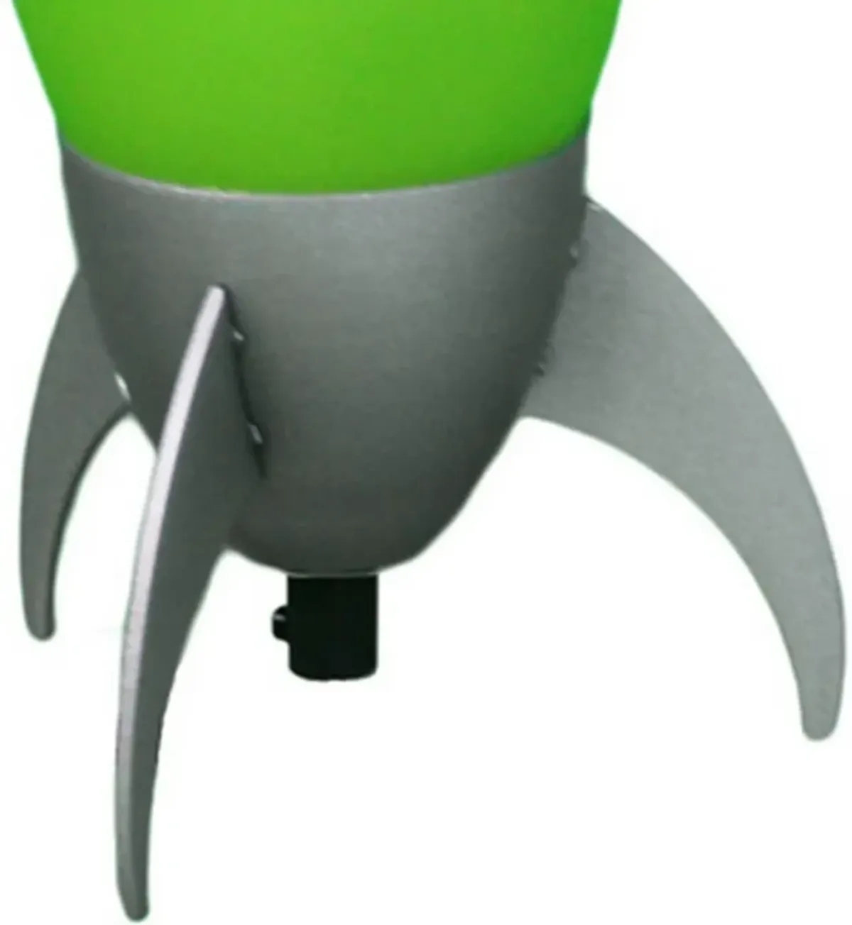 Kid Table Lamp with Rocket Design Silhouette, Green-Benzara