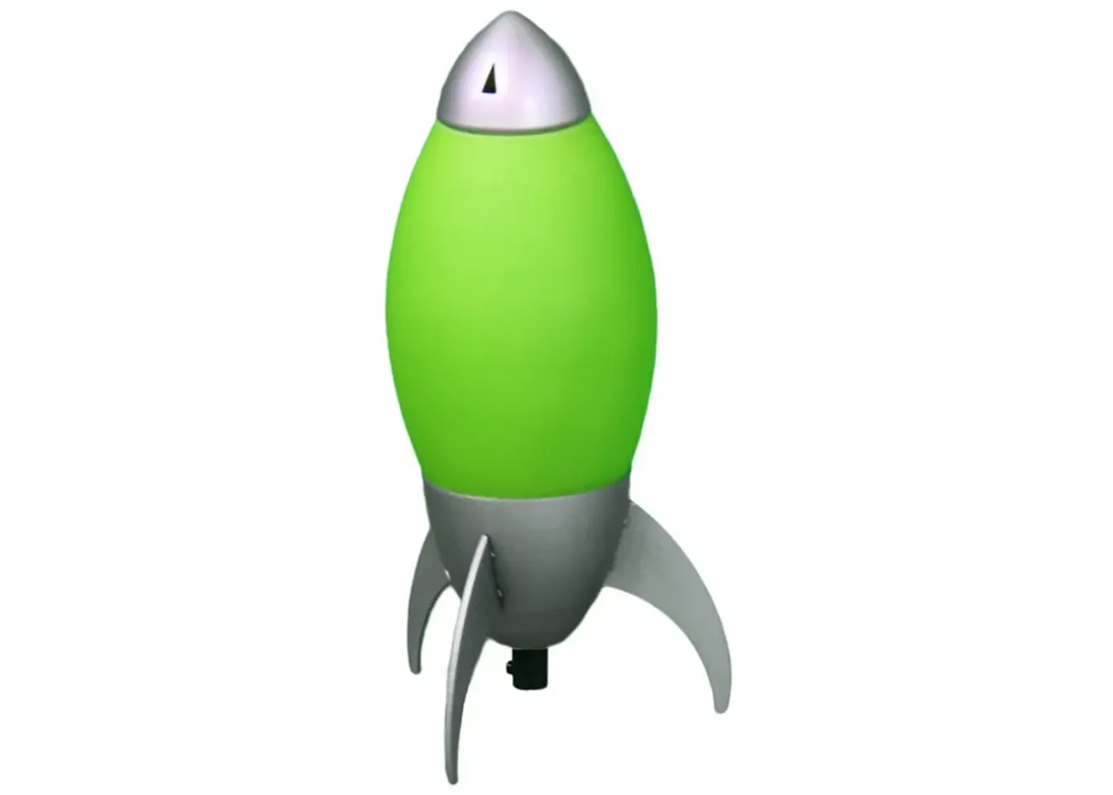 Kid Table Lamp with Rocket Design Silhouette, Green-Benzara