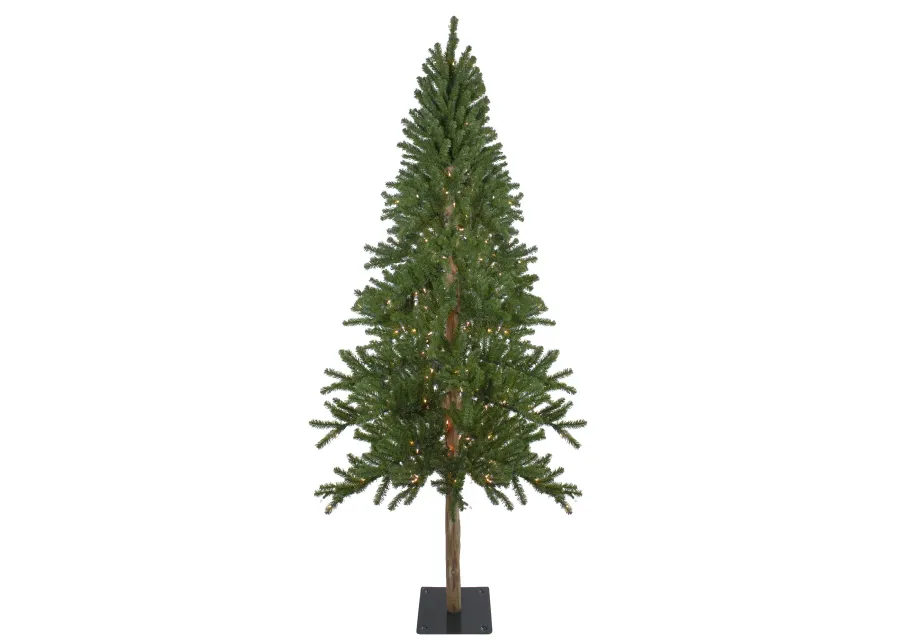 7' Pre-Lit Medium Alpine Artificial Christmas Tree  Clear Lights