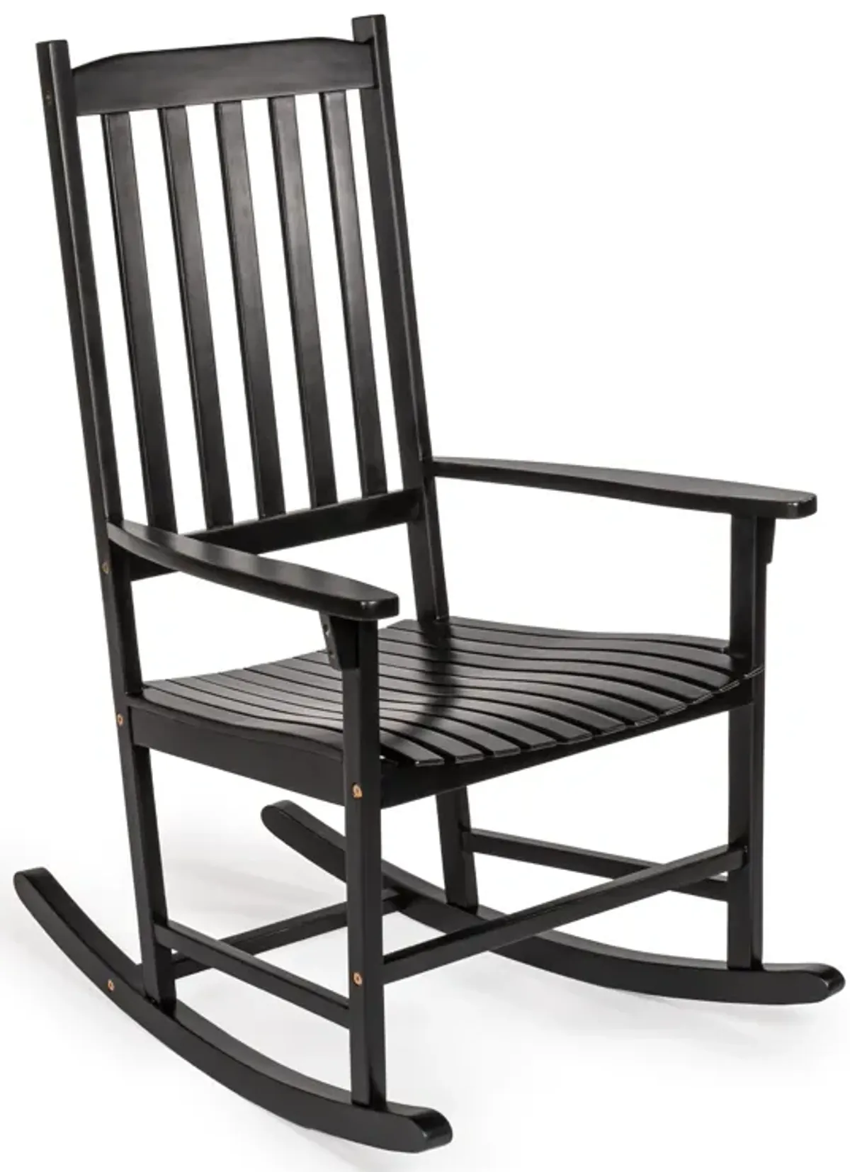 Seagrove Farmhouse Classic Slat-Back Acacia Wood Outdoor Rocking Chair