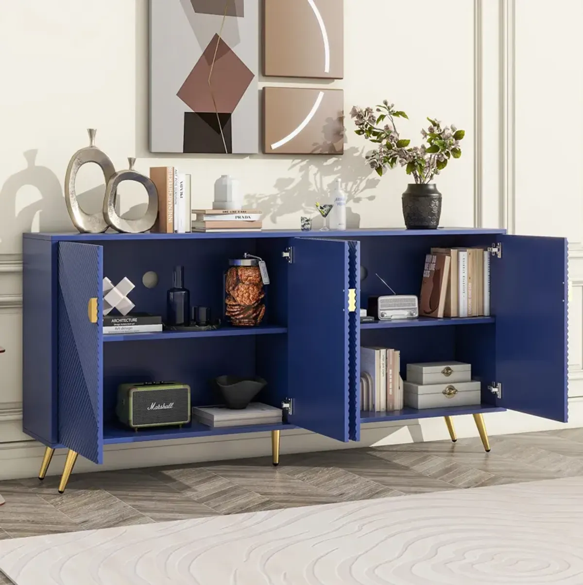 Modern TV Stand with Storage Cabinets