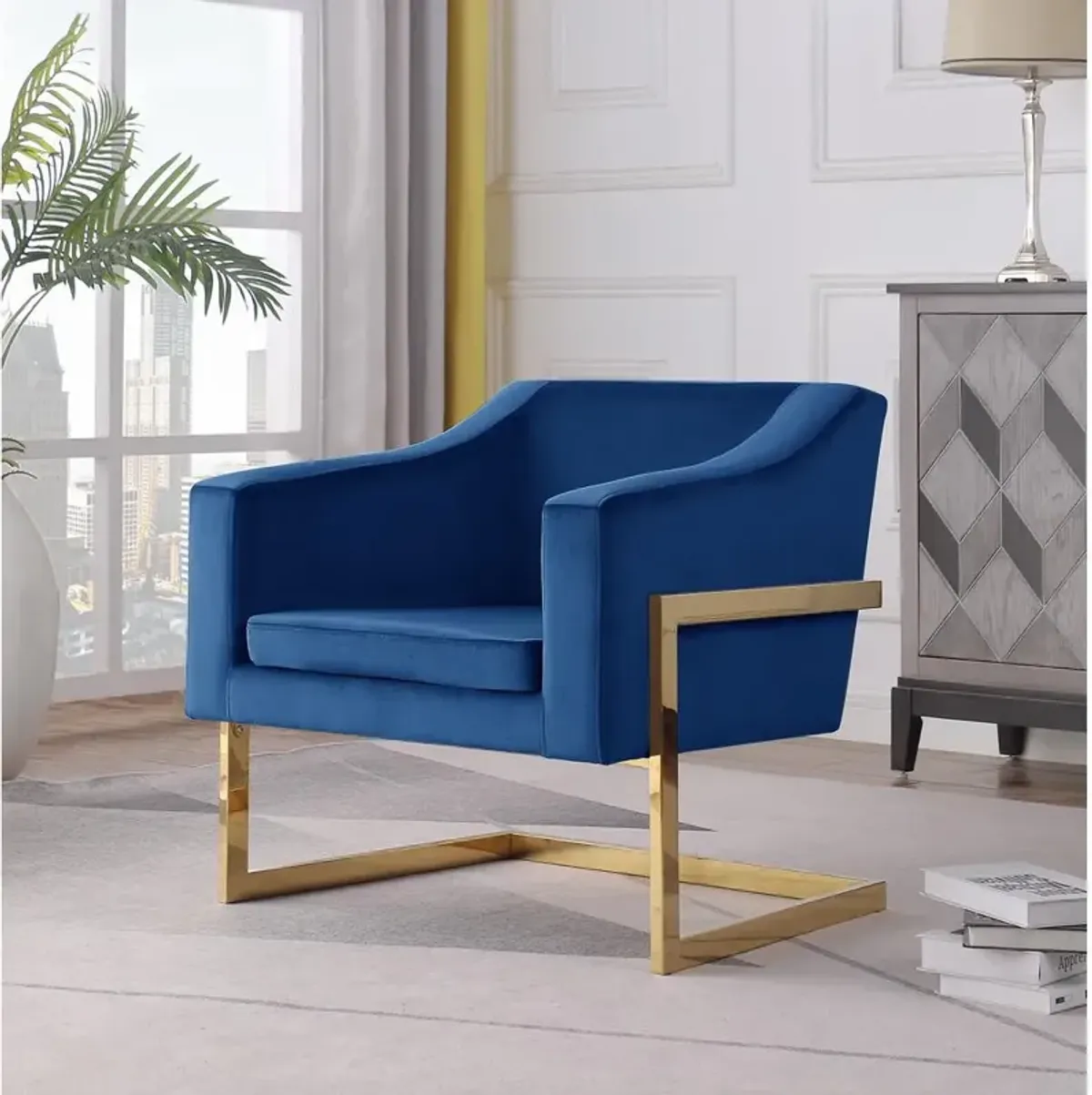 Hampshire Velvet Modern Accent Chair