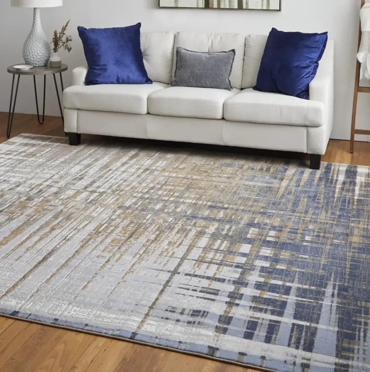 Clio 39K4F Blue/Orange/Gray 2'9" x 7'10" Rug